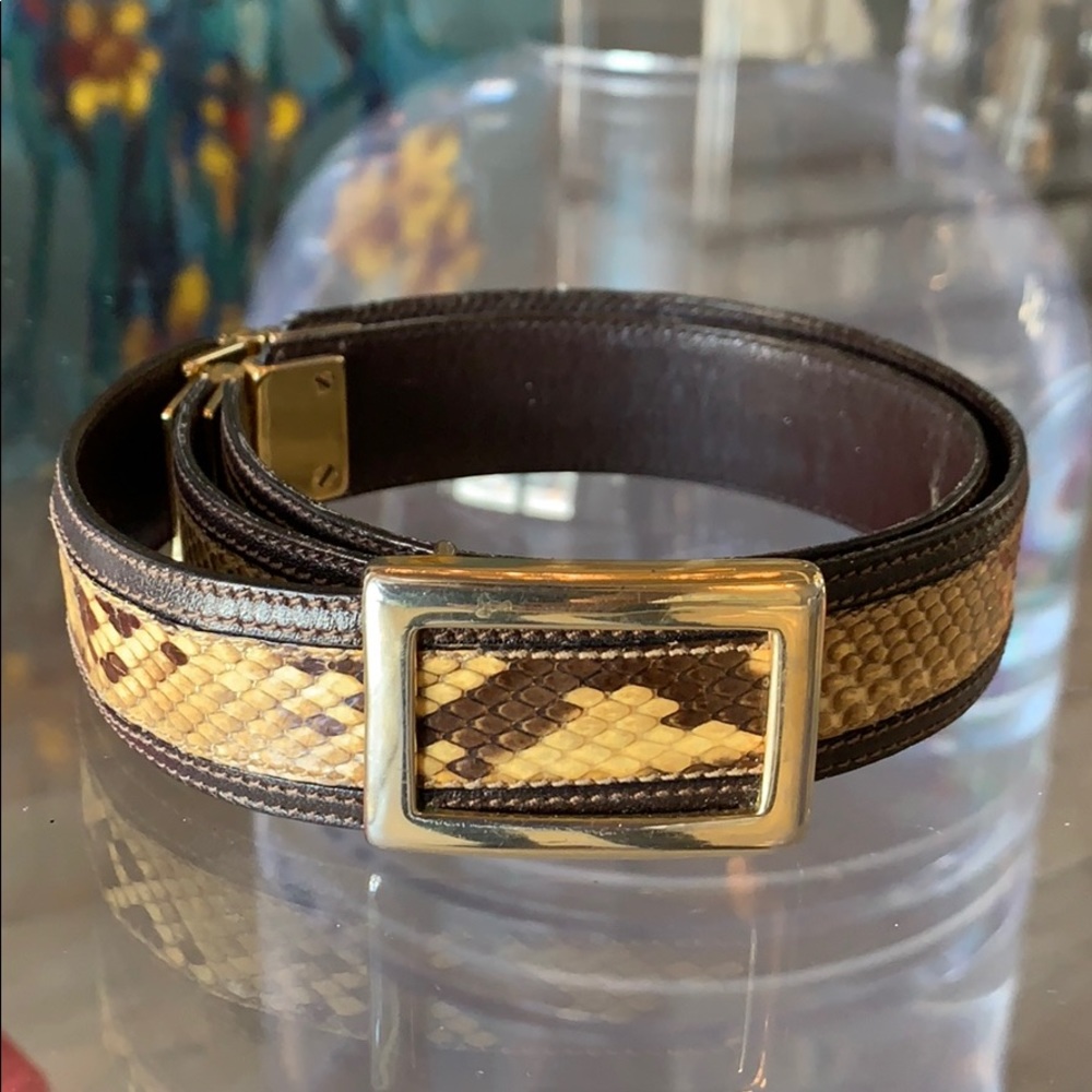 Snake Skin Leather belt made in Italy by Sulka